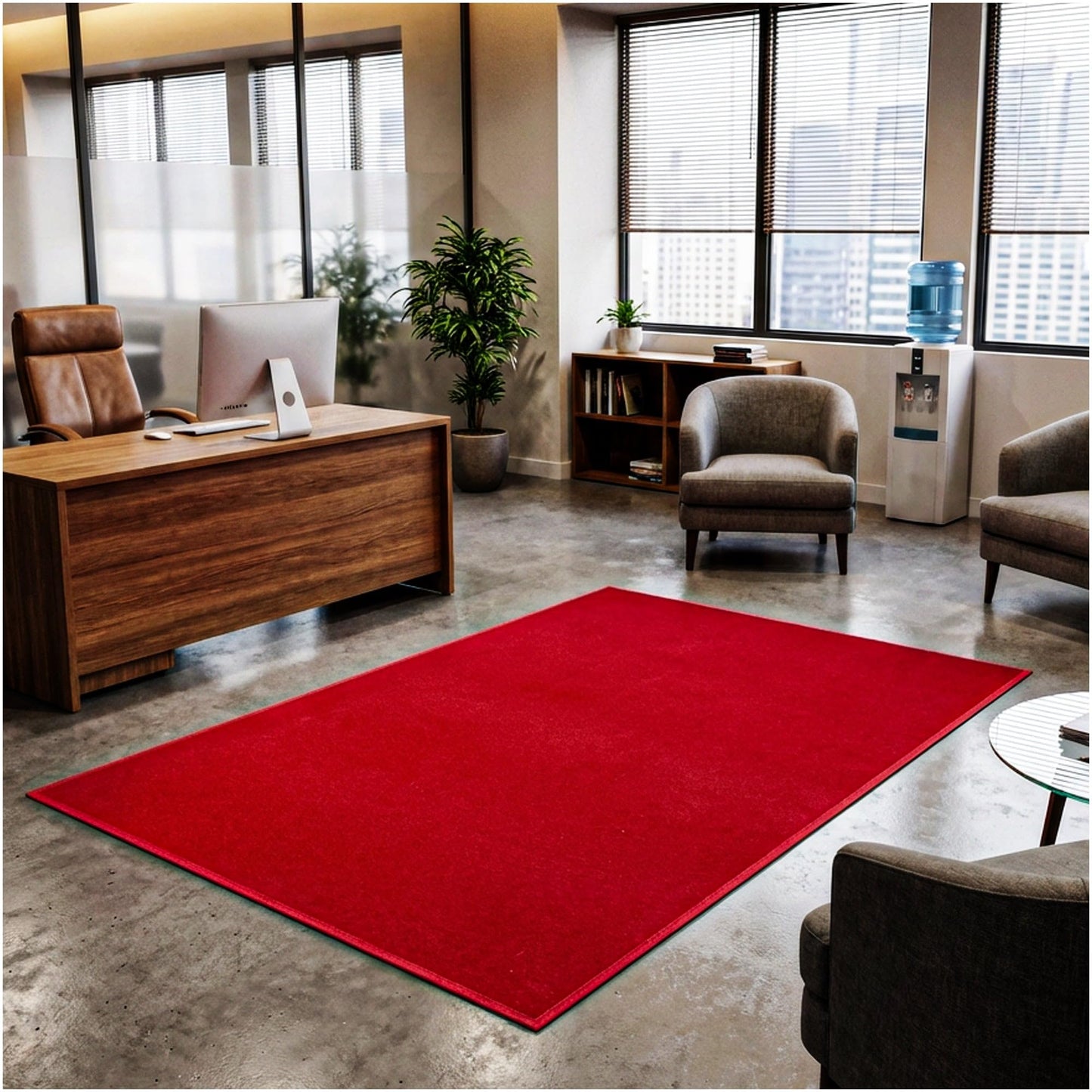 KOECKRITZ Valdosta Indoor Outdoor Rug 4' x 8' UV Resistant Olefin Carpet, Lightweight 3/16" Thick Rug for Patio, Deck, Porch, Balcony, Gazebo or Dock - Bright Red
