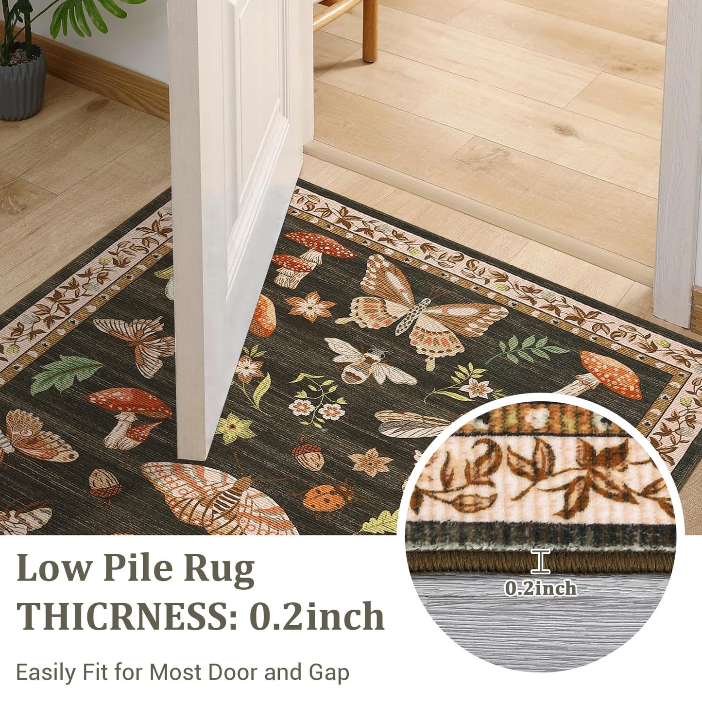 Greenhouse Cat Area Rug Soft Extra Thick Washable Anti Slip Patio Farmhouse Kitchen Foyer Entry Carpet