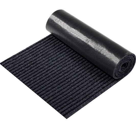Nuanchu 1 Roll Large Semi Finished Outdoor Mat 16 x 79 Inch Narrow Door Mat Non Slip Boot Rugs Waterproof Carpet Roll for Bathroom Entryway Indoor Outdoor (Black)