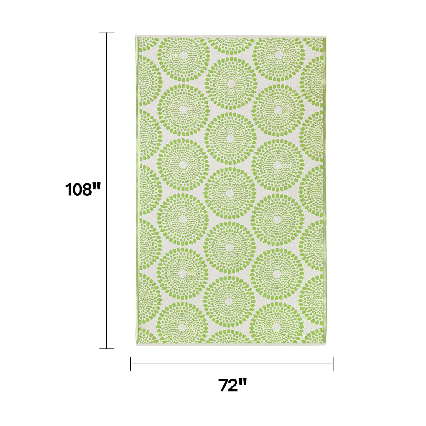 Fab Habitat Outdoor Rug - Waterproof, Fade Resistant, Crease-Free - Premium Recycled Plastic - Floral Medallion - Large Patio, Deck, Sunroom, Camping, RV - Rio - Green - 6 x 9 ft