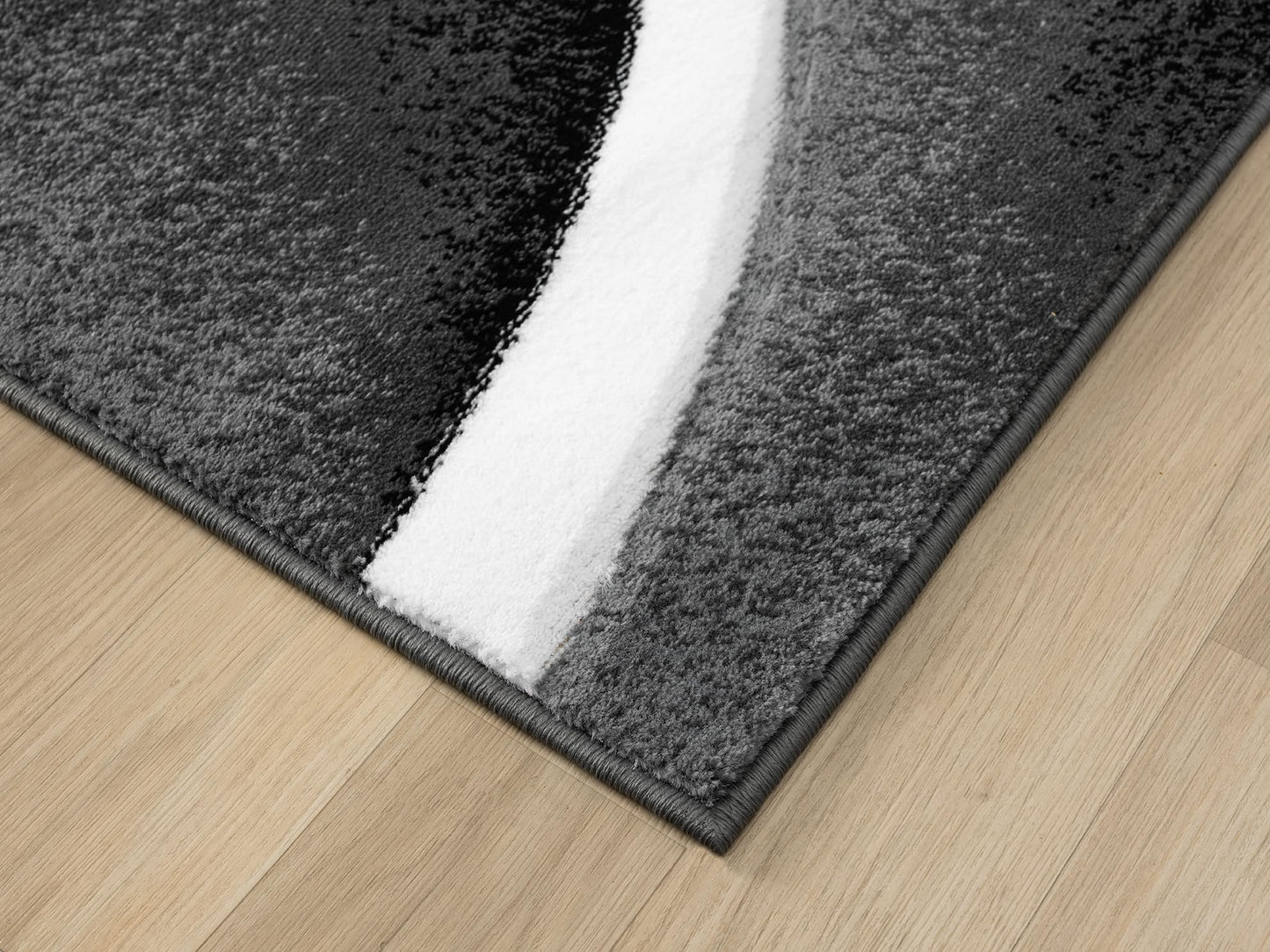 Modern Abstract Area Rug Hand Carved Contemporary Geometric Vibrant Colors Carpet for Living Room Bedroom Design PR1001 (Grey, 5' x 7')