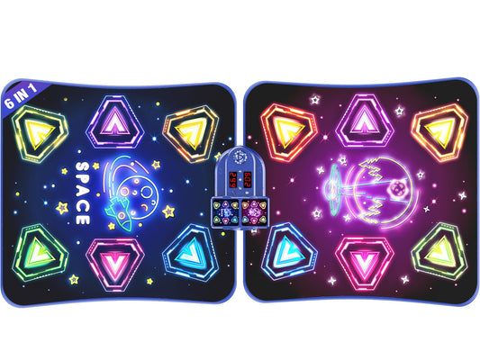 Pafolo Dance Mats for Girls 4-8, Electronic Dance Mats, Dance Mat Toys, Kids Dance Mat, Girls Dance Mat, Dancing Mat, 2-Player LED Light Music Dance Toy with 5 Modes, Develops Hand-Eye Coordination
