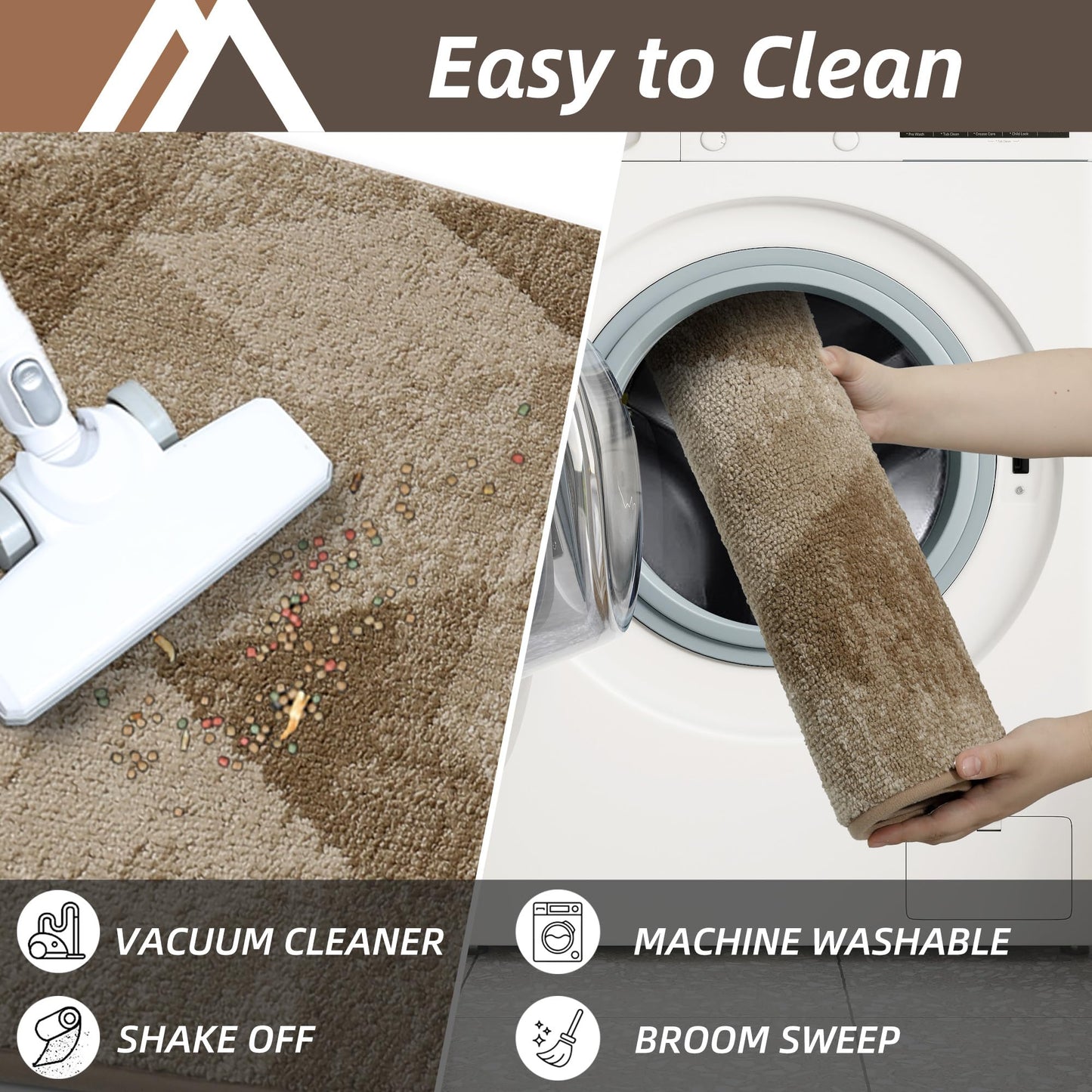 COSY HOMEER Entryway Rugs Doormat 32"x48", Non-Slip Absorbent Polyester, Washable Rugs for Front Door, Dirty Paws & High Traffic Areas, Beige