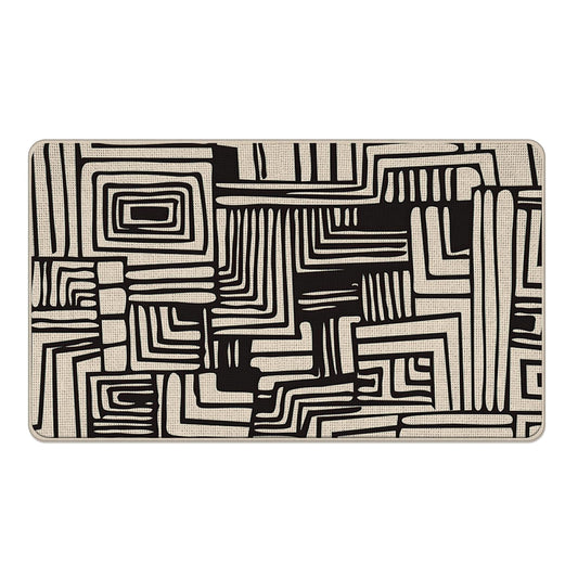 Livcoz Black White Geometric Welcome Front Door Mat, Abstract Line Modern Art Decorative Doormat Non-Slip Floor Entryway Rug, Minimalist Low Profile Indoor Outdoor Home Kitchen Decoration 17x29 Inches