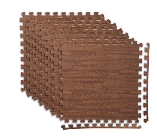 Art3d 48 Sq.Ft Eva Puzzle Exercise Mats, 24"x24" x 1/2" Thick Foam Interlocking Tiles for Flooring, Workout, Gym Equipments, Pack of 12, Dark Walnut