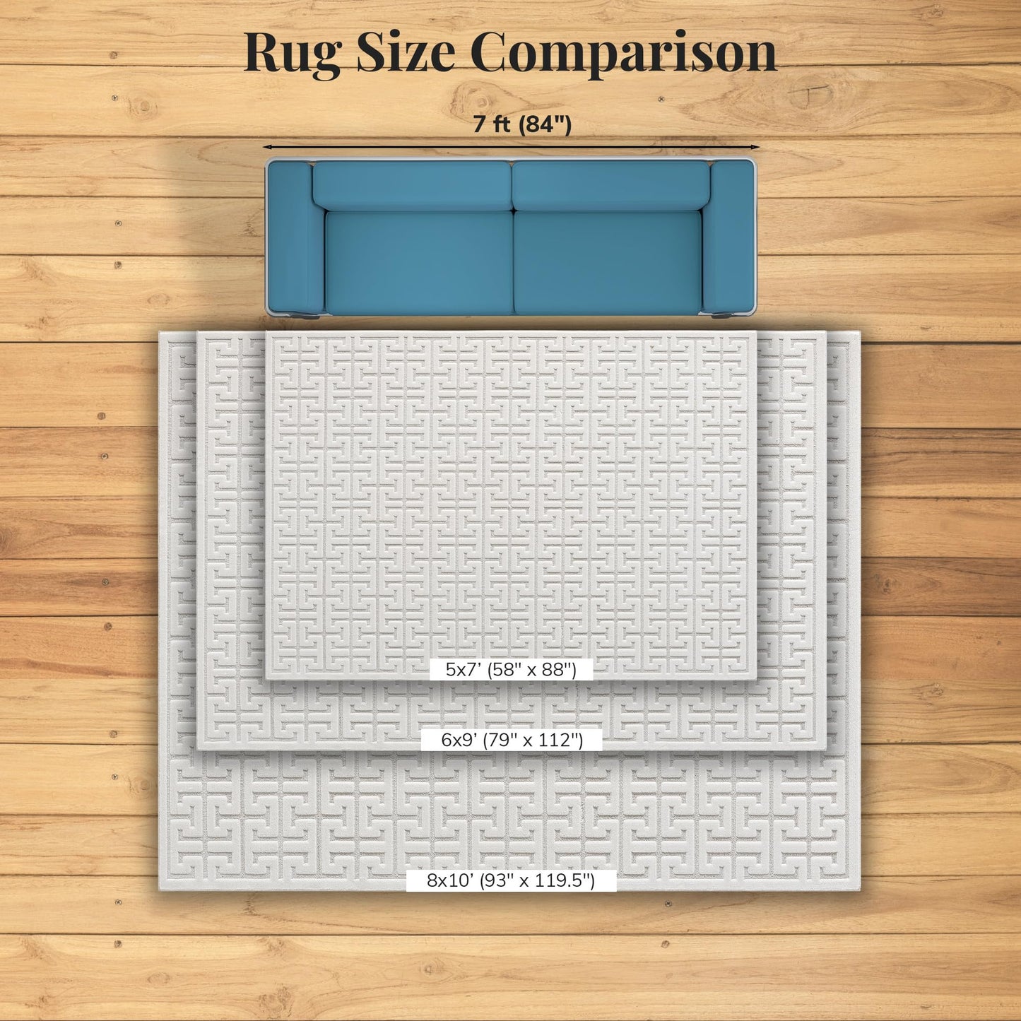LUXE WEAVERS Modern Geometric Trellis Cream 5x7 Area Rug