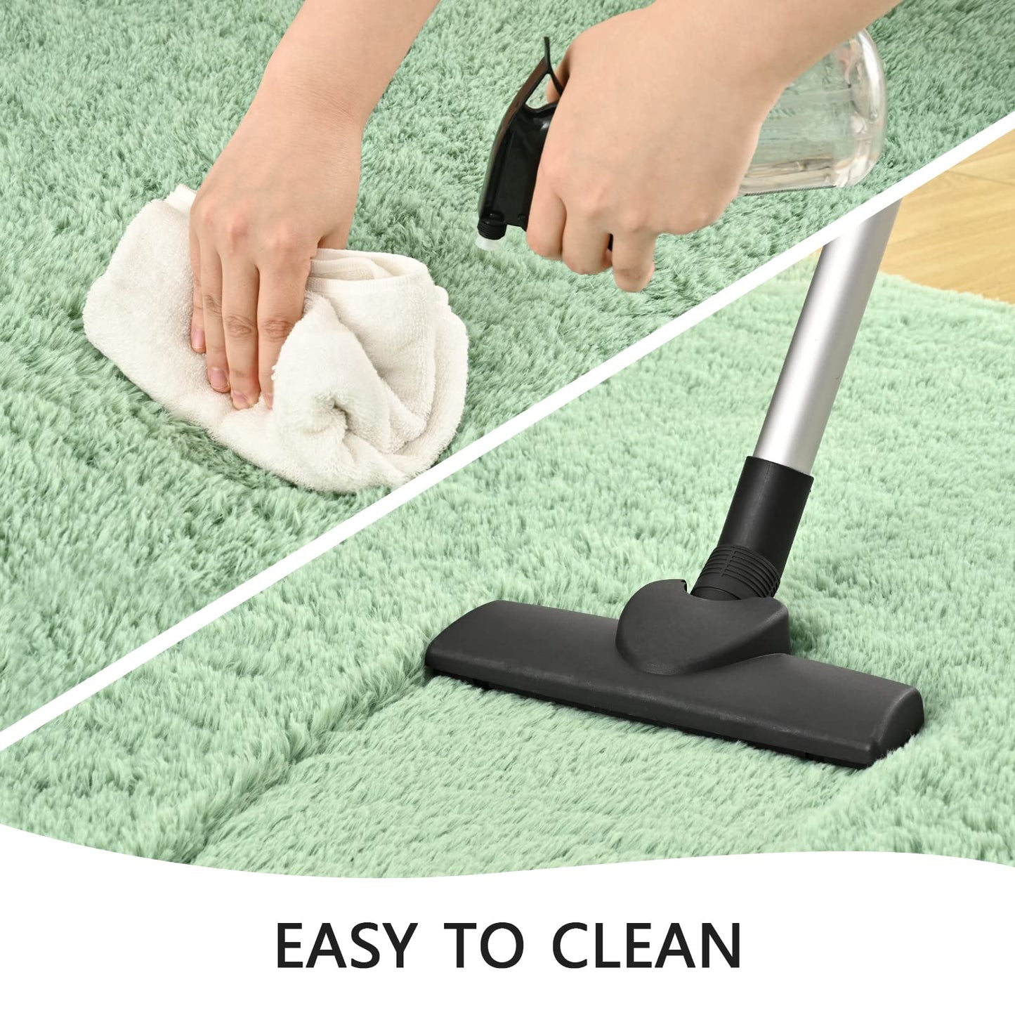 Zedrew Sage Green Runner Area Rugs for Bedroom Living Room, 2x4 Feet Fluffy Bedside Rugs, Soft Shaggy Carpet Rug for Kids Room Nursery, Furry Rugs for Girls Boys Dorm Room Home Decor