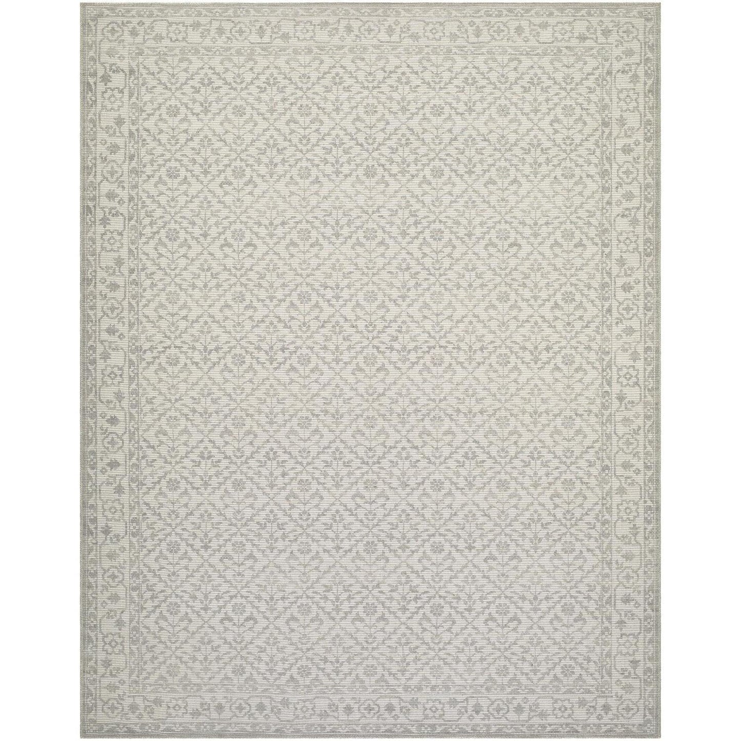 Livabliss x Nabela Noor Home Maan Traditional Border Area Rug, 5'3" x 7',Grey/Off-White