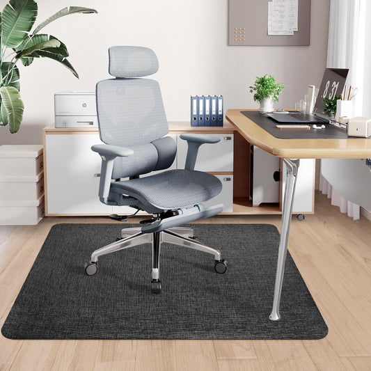 Sycoodeal Office Chair Mat for Hardwood & Tile Floor, 36" x 55" Heavy Duty Computer Gaming Chair Mat for Rolling Chairs Non-Curve, Anti-Slip, Floor Protector for Home Office (Black)