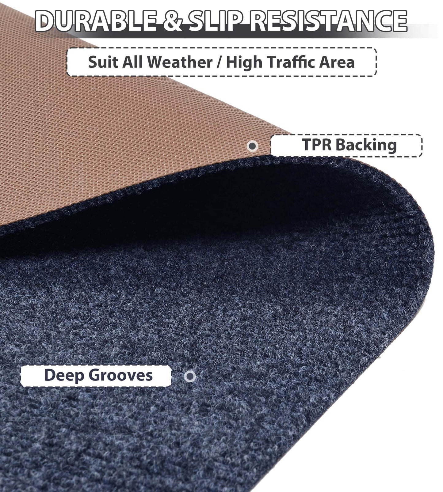 jxgzyy Runner Rugs for Hallway 2'11 x 9'10'', Non Slip Carpet Runner, Heavy Duty Outdoor Long Floor Mat for Entrance, Garage, Mudroom, Gray