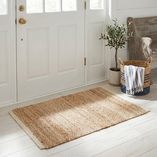 SAFAVIEH Natural Fiber Collection Accent Rug - 2'6" x 4', Ivory & Natural, Handmade Jute, Ideal for High Traffic Areas in Entryway, Living Room, Bedroom (NF465A)