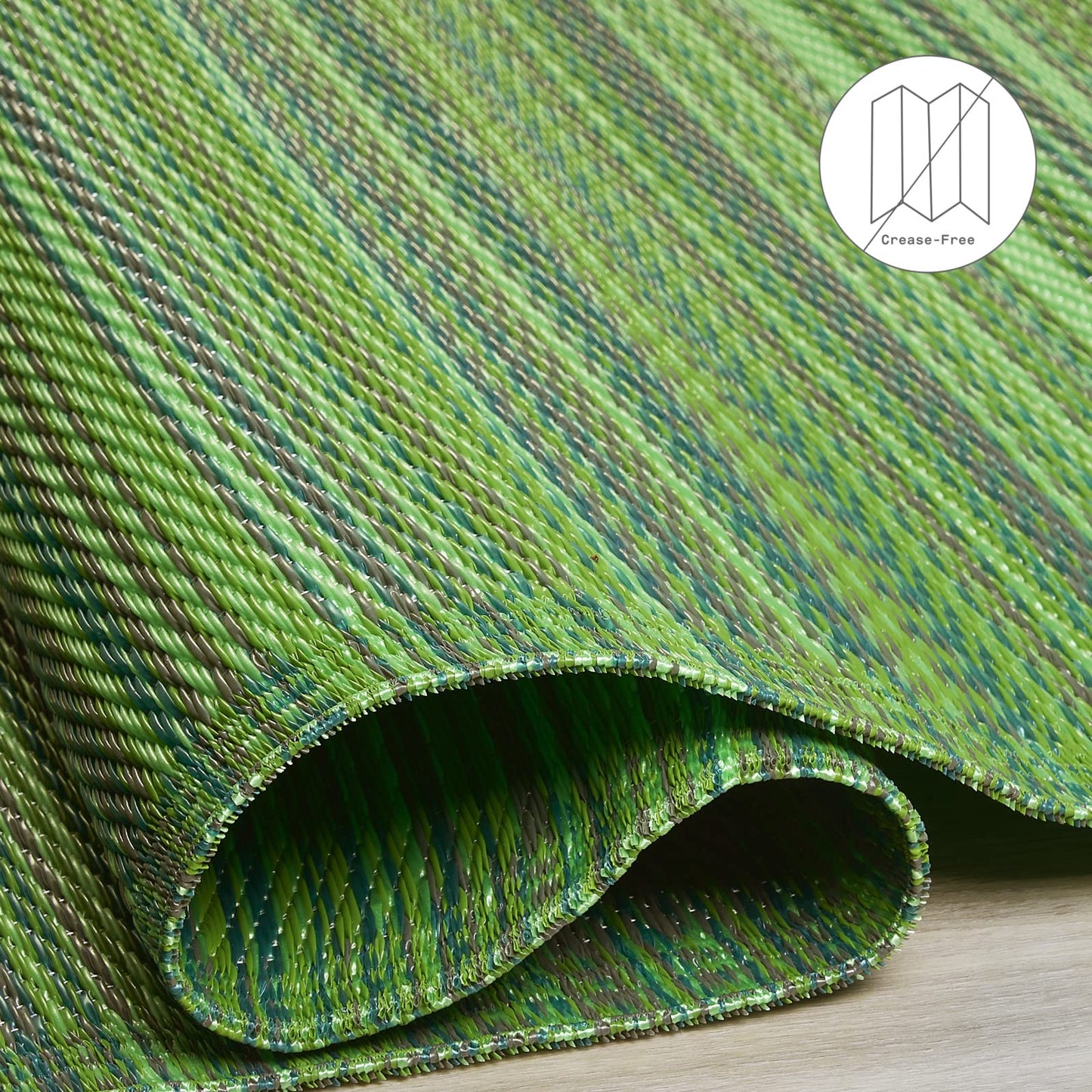Fab Habitat Outdoor Rug - Waterproof, Fade Resistant, Crease-Free - Premium Recycled Plastic - Striped - Porch, Deck, Balcony, Mudroom, Laundry Room, Patio - Cancun - Green - 3 x 5 ft