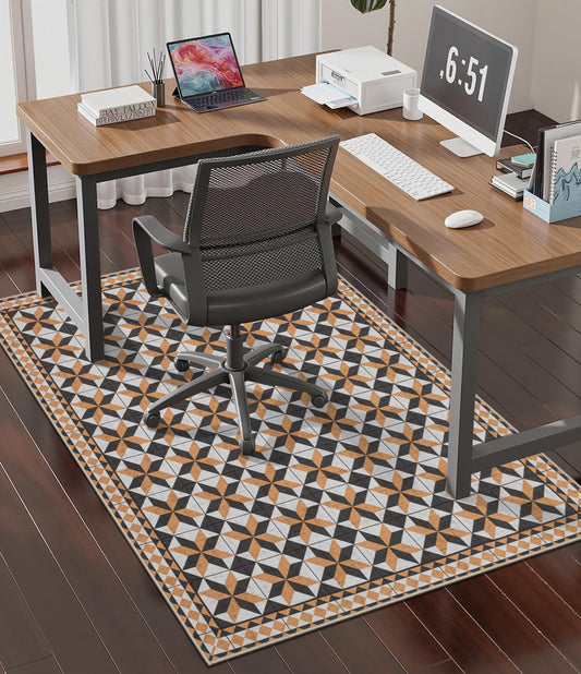 chakme Office Chair Mat for Hardwood Floor, 48"x36" Easy Glide Computer Desk Mat Protector for Rolling Chair Under Desk Rug Nonslip Backing, Machine Wash, (Plaid)