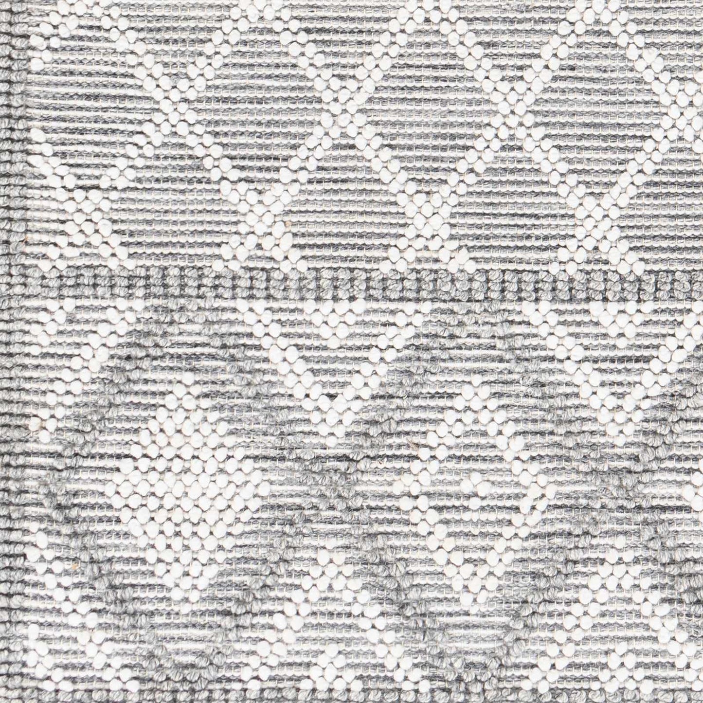 Hauteloom Jaya Recycled Material Area Rug - Geometric Diamond Trellis Lattice Border - Bohemian Transitional Boho Moroccan Tribal - Slate Blue, Charcoal, Off - White, Gray, White - 27" x 45"