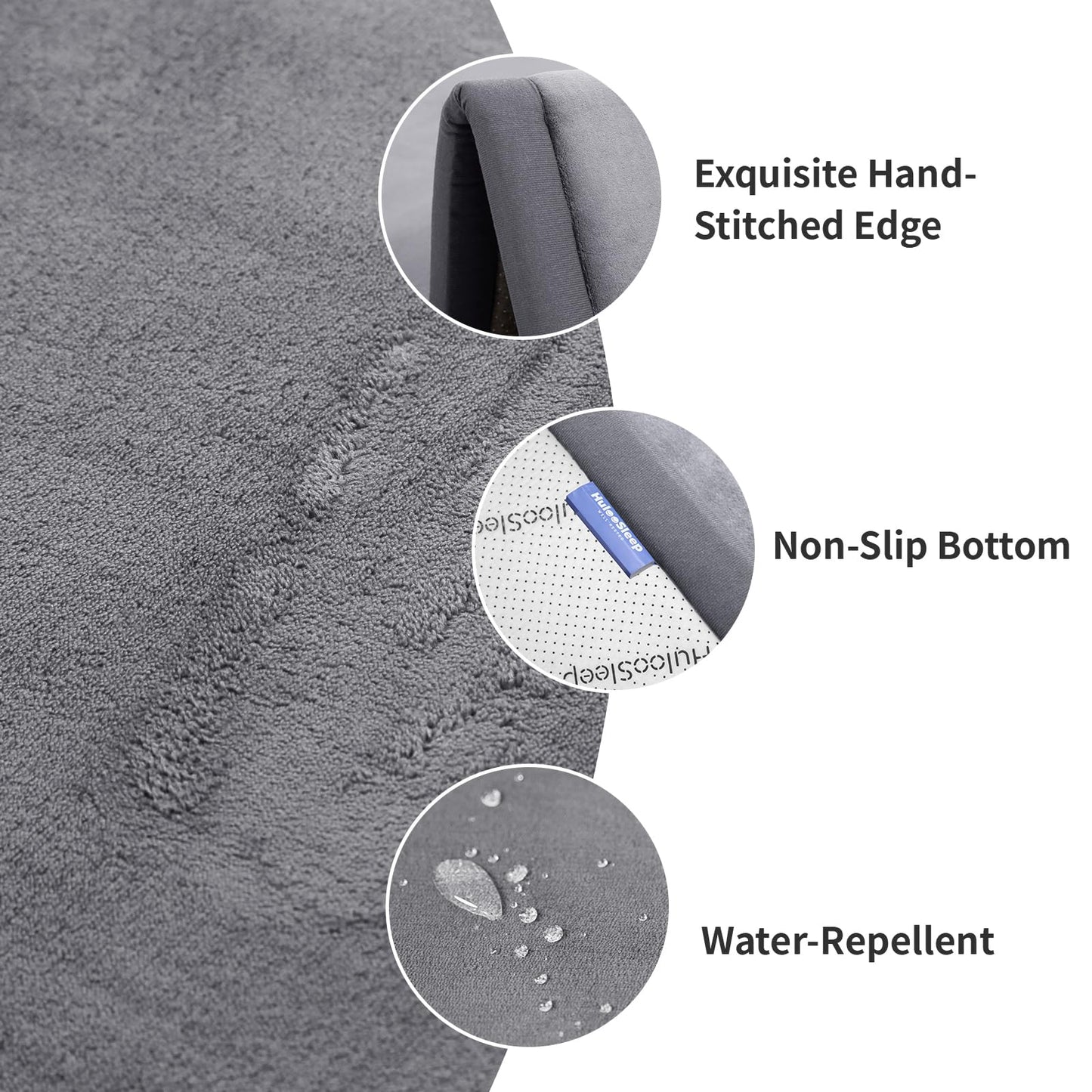 Huloo Sleep Ultra Soft Baby Play Mat for Floor,1.3" Thick Elasti-Foam 50x50 Playpen Mat for Toddlers Infant kids,Non-Slip Backing Safe for Crawling&Tummy Time,Tatami Style (Dark Grey)