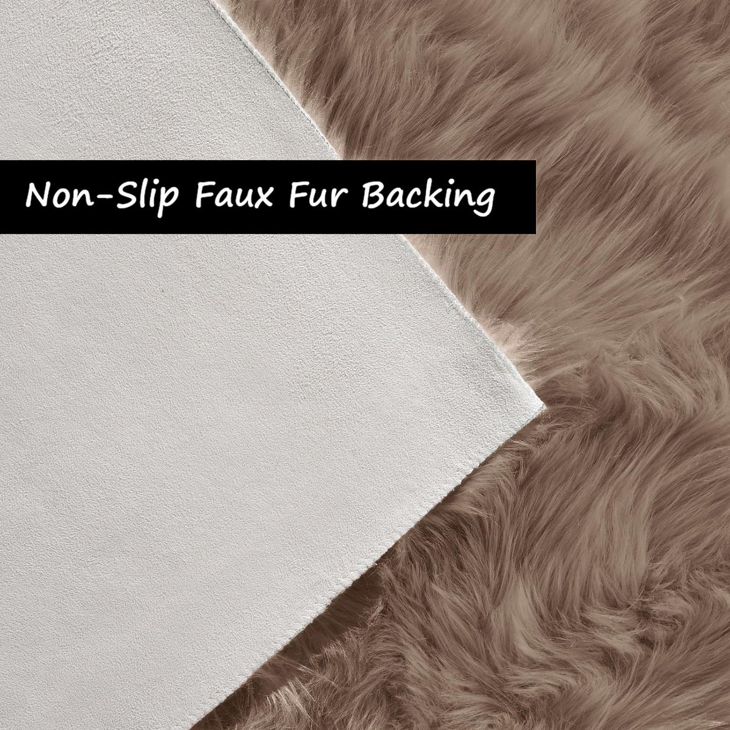 Goolela Fluffy Faux Fur Rug for Bedroom 4x6 Light Brown Beige Sheepskin Fuzzy Furry Soft Rug for Living Room Bedside Dorm Plush Shaggy Washable Rectangle