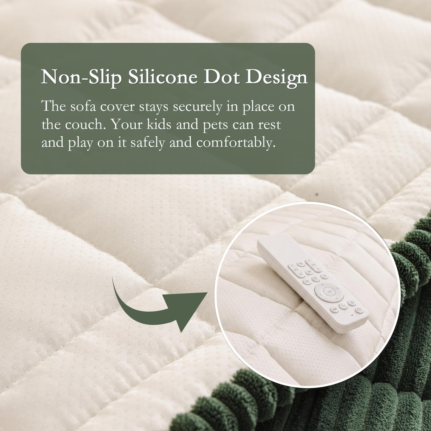 MEETSKY Couch Cover for Dog Washable, Non-Slip Sofa Protector Pet Friendly Sofa Covers for 2 Cushion Couch Soft Furniture Covers for Loveseat Dog Mats for Couches, 27.6" x 59", Moss Green