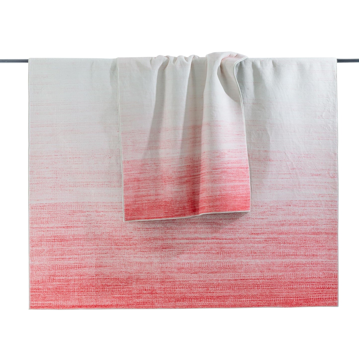 Carvapet Low Profile Area Rug - Washable Pink Ombre 3x5 Modern Carpet, Non Slip TPR Backing Absorbent Dorm Throw Mat for Bedroom Doorway Entryway