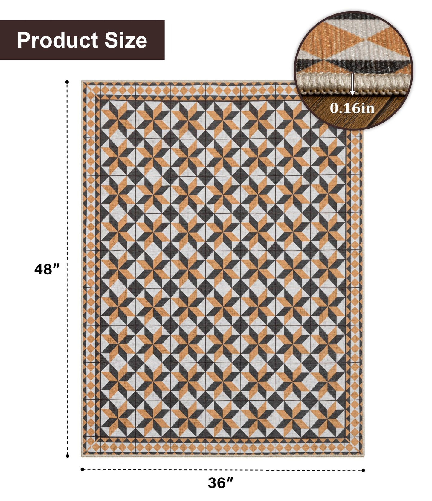 chakme Office Chair Mat for Hardwood Floor, 48"x36" Easy Glide Computer Desk Mat Protector for Rolling Chair Under Desk Rug Nonslip Backing, Machine Wash, (Plaid)
