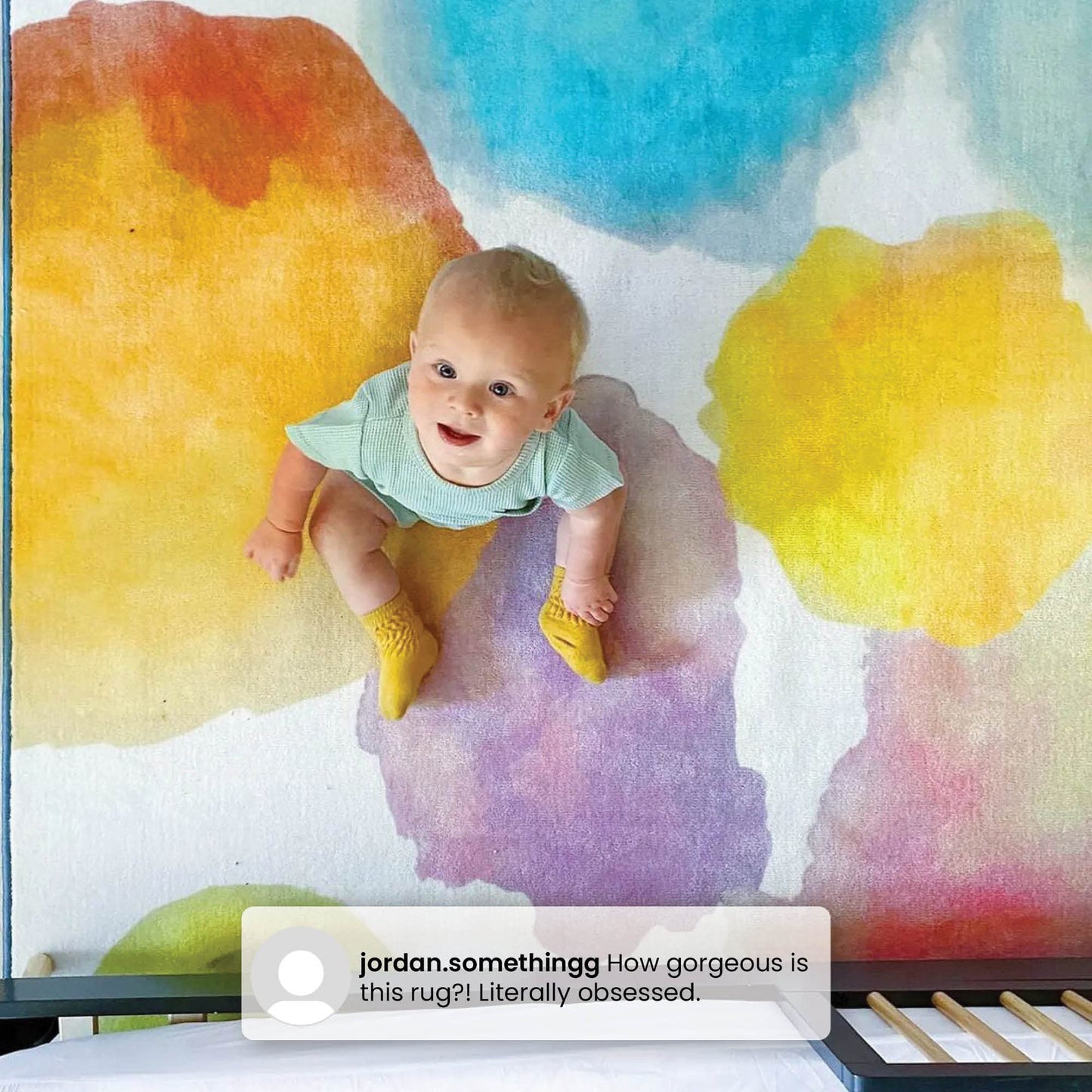 Delta Children Rectangle Area Rug for Kids, 53 x 59-Inch, Watercolor