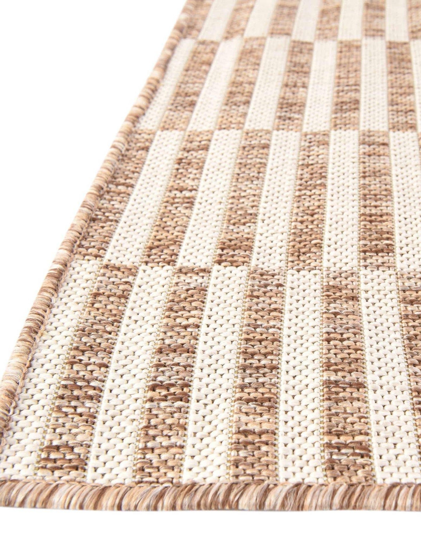 Unique Loom Outdoor Striped Collection Area Rug - Striped (10' x 13' 1" Rectangle Taupe/Ivory)