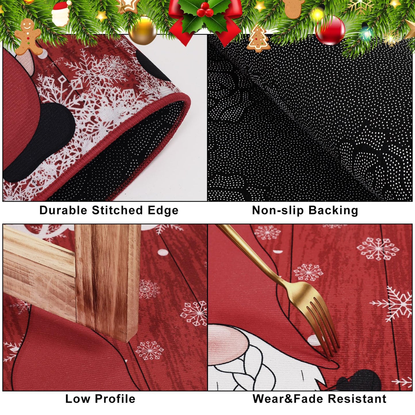 Nuanchu Extra Large Christmas Doormat Merry Christmas Front Door Mat Winter Holiday Large Welcome Mat Washable Carpet Nonslip Rug for Xmas Decor(Gnome,4.3 x 2 ft)