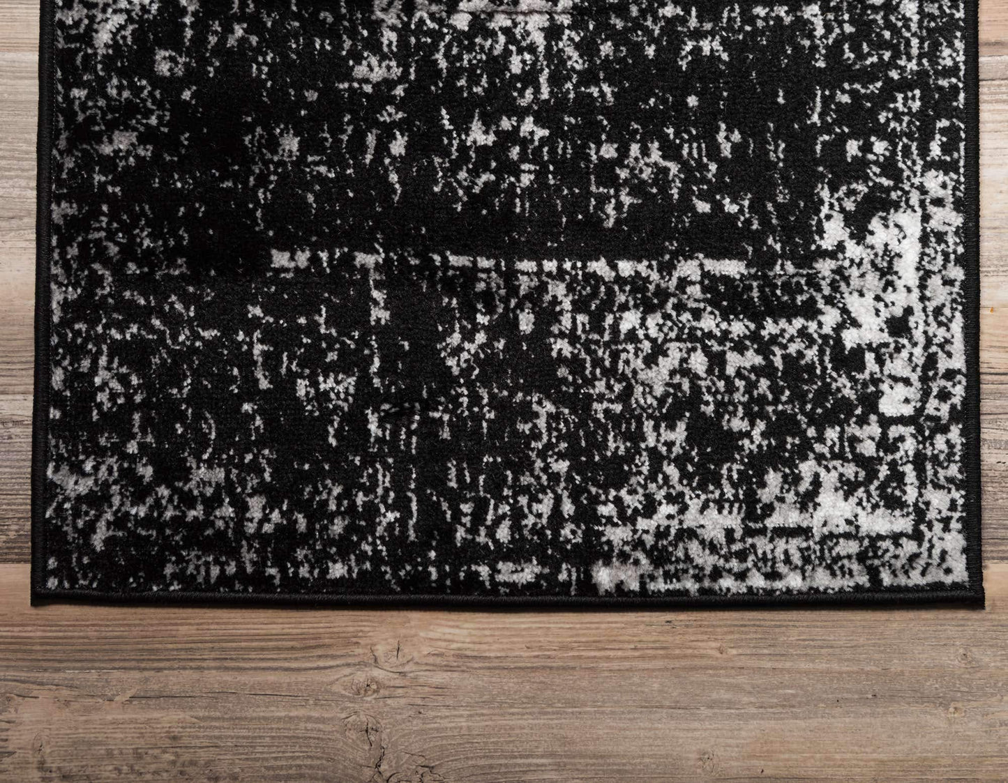 Unique Loom Sofia Collection Area Rug - Casino (2' x 6' 7" Runner, Black/ Ivory)