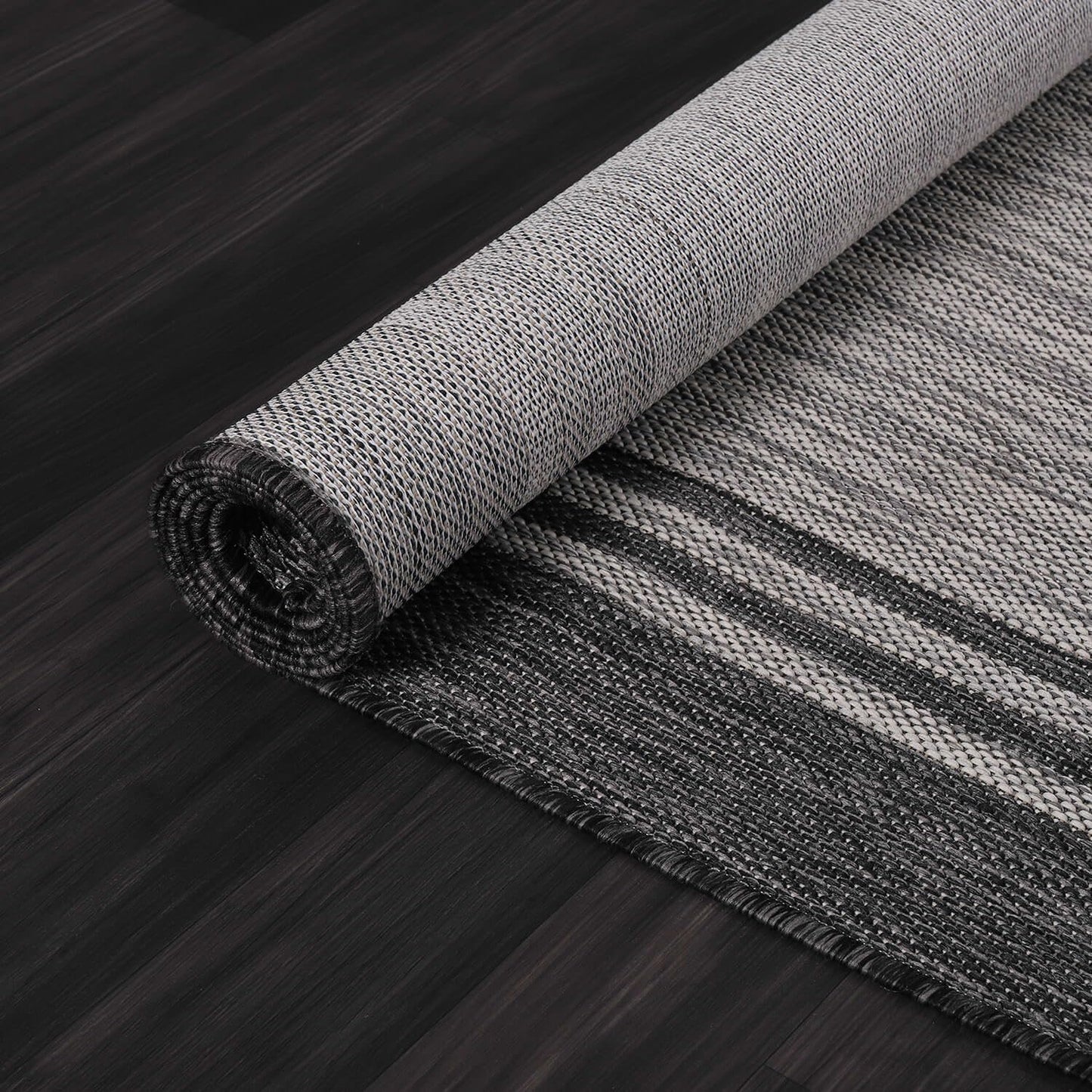 Luul Home Bordered Outdoor Rug 9x12 Washable Outside Carpet for Indoor Patio Porch Waterproof Easy Cleaning Non Shedding Area Rugs Dark Gray 9 x 12