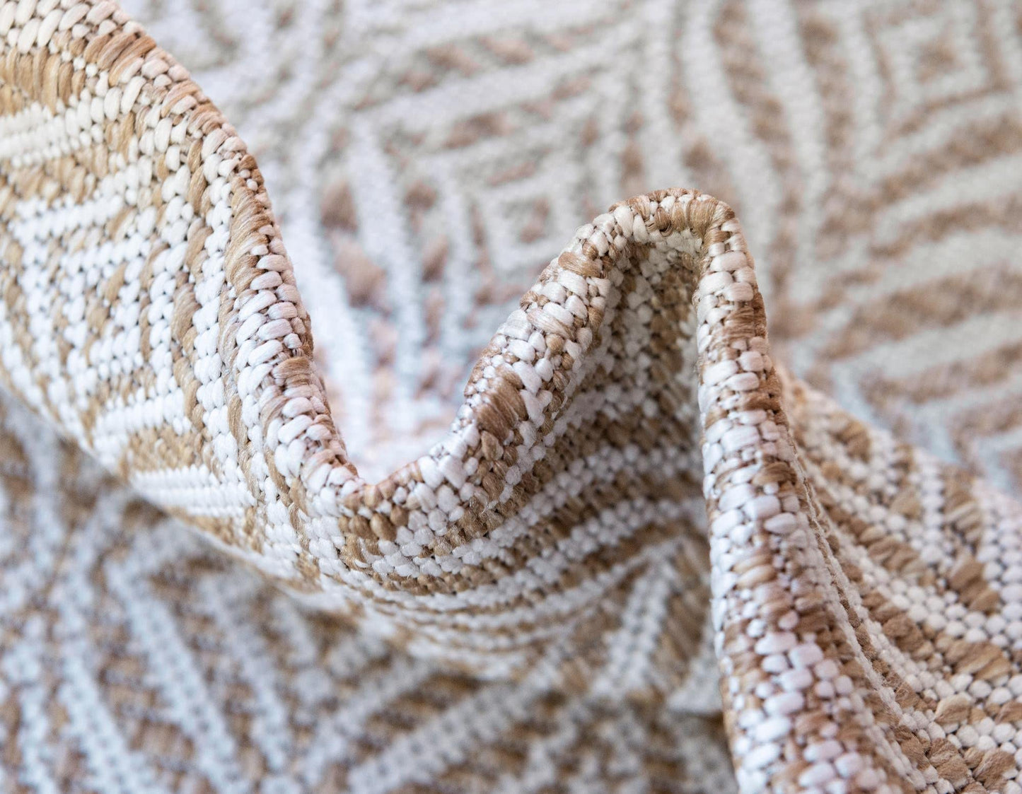 Unique Loom Outdoor Trellis Collection Area Rug - Deco Trellis (8' x 11' 4" Rectangle, Taupe/ Ivory)