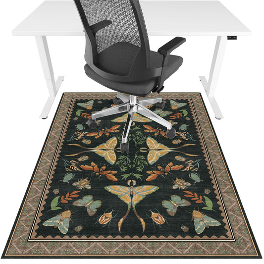 Office Chair Mat for Hardwood Floor & Tile Floor,36"x48"Heavy Duty Desk Chair Mat for Hard Floors, Under Desk Rug for Rolling Computer Chair,Anti Slip,Low Pile Carpet Floor-Colorful Insects