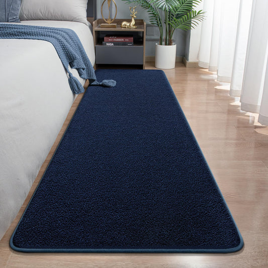 Modern Hallway Runner Rug, 2x6 Rug Runners for Kitchen, Navy Blue Washable Long Runner Rugs for Hallways, Soft Indoor Carpet for Bedroom Bedside, Non-Slip Memory Foam Rugs for Entrance Room Décor