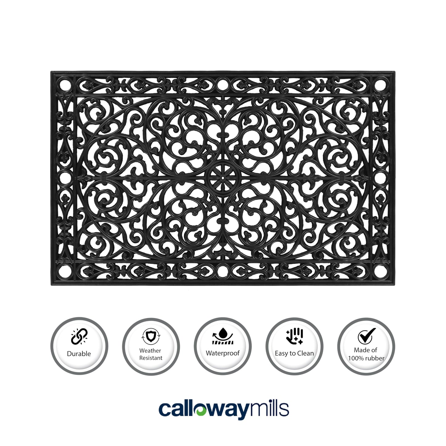 Calloway Mills 900222436 Gatsby Rubber Doormat 2' x 3'