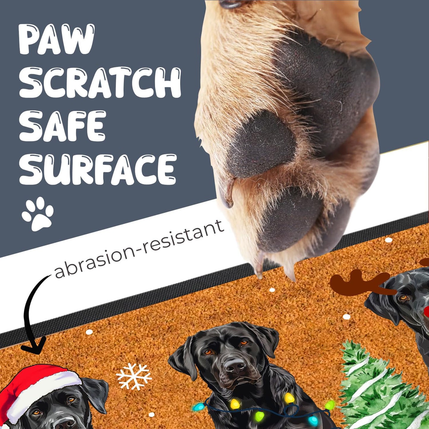 Christmas Golden Retriever Mat, Cute Golden Dogs Doormat, Xmas Festive Dogs Doormat, Welcome Mat Indoor Outdoor Entrance Floor Mat Non Slip, Keepsake Gift for Dog Lover, Pet Owner, Dog Mom, Dad
