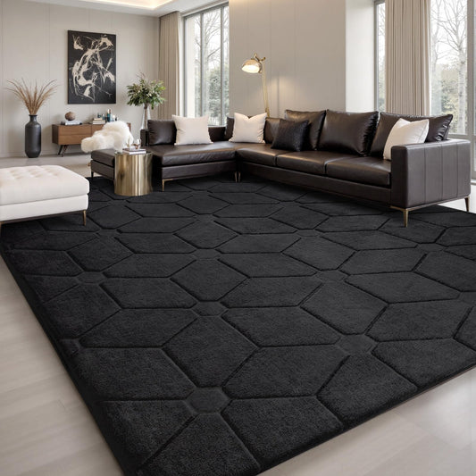 Sour Lemon 10x14 Area Rugs for Living Room, Soft Large Area Rug Fluffy Grey Rugs for Bedroom, Machine Washable Area Rug Non Slip Carpet Rug for Living Room Playroom Kids Room Home Decor