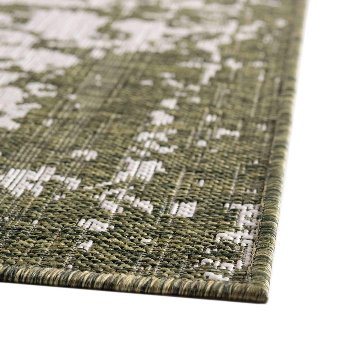Unique Loom Outdoor Collection Area Rug - Dubai (3' 3' x 5' 3' Rectangle, Green/ Ivory)