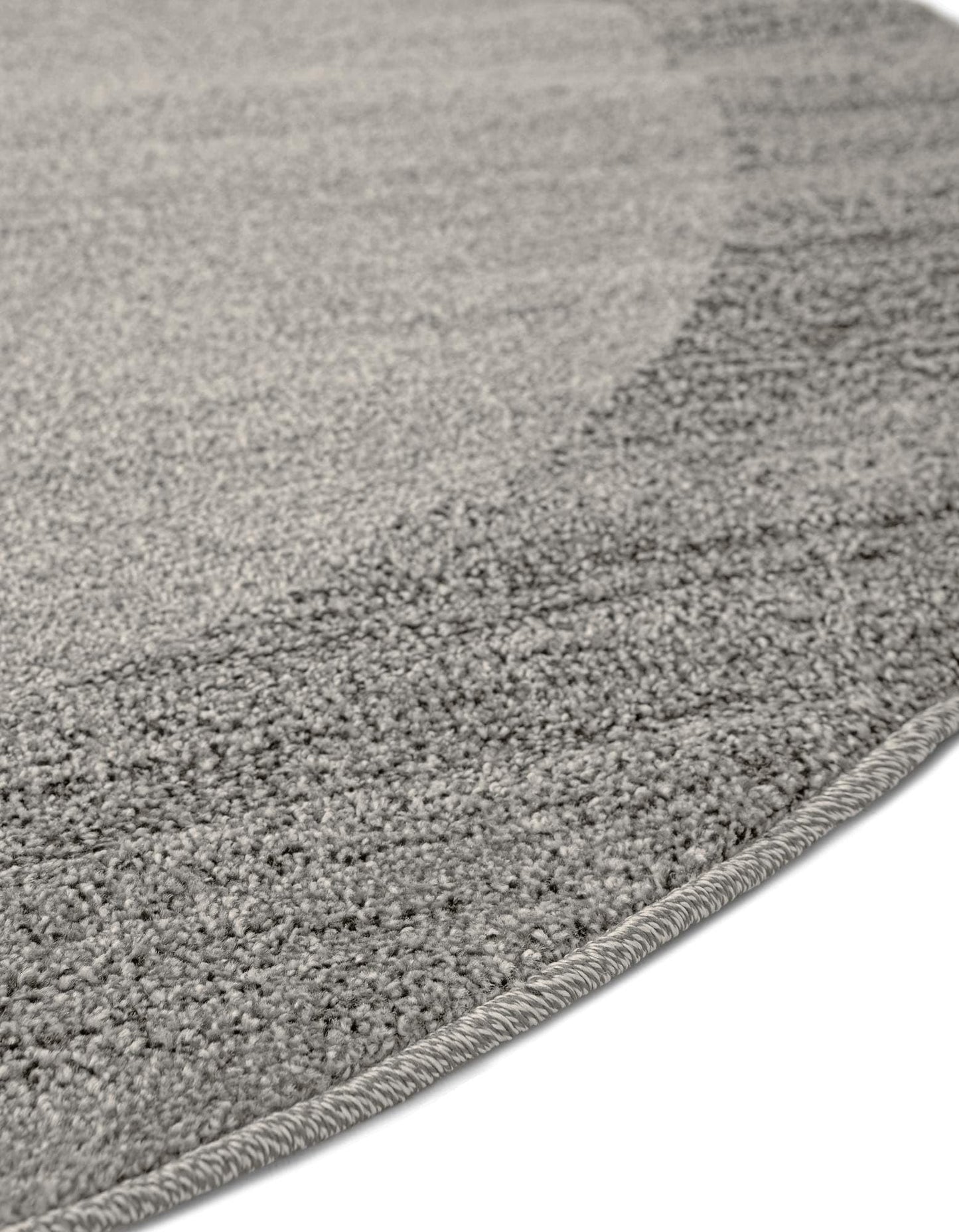 Rugs.com - Angelica Collection Rug – 4 Ft Round Light Gray Easy-Clean Rug – Perfect for Nurseries, Playrooms, and Bedrooms