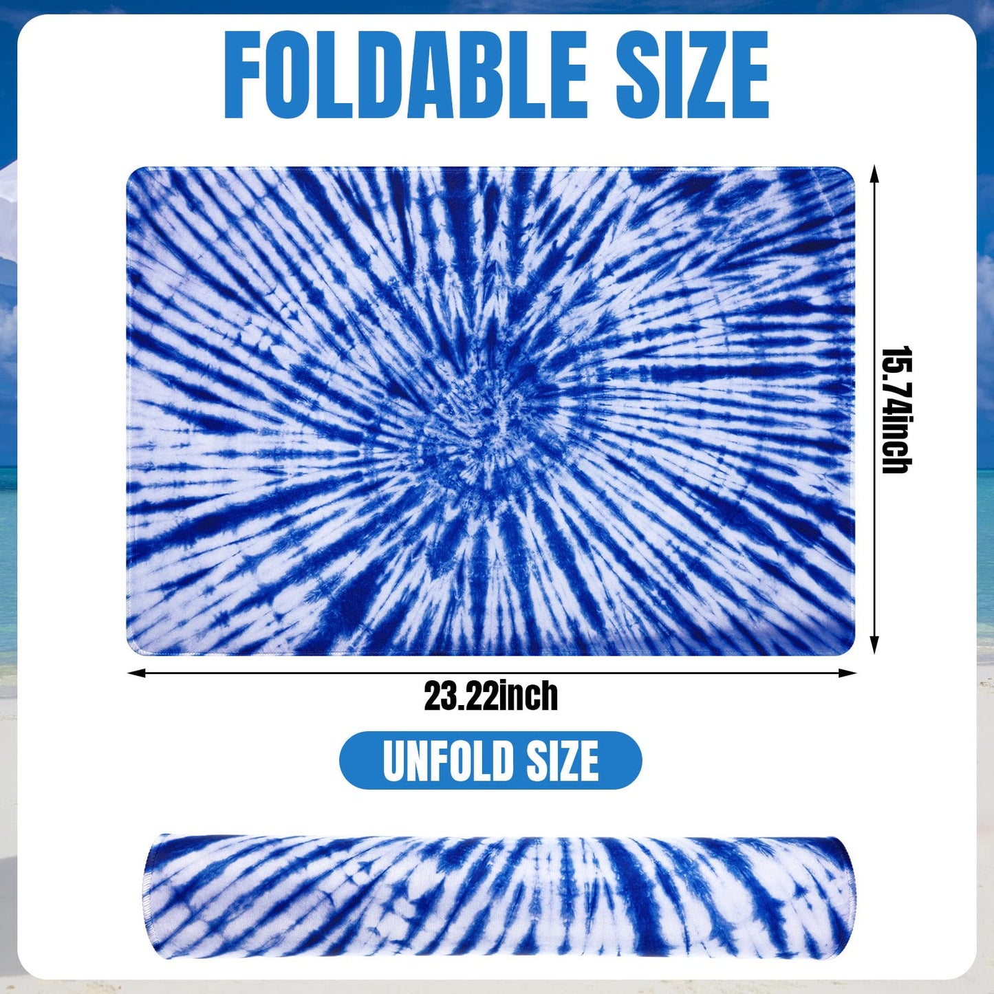 Kigley 2 Pcs Poolside Mats for Edge of Pool Non Slip Poolside Seating Mats Foldable Pool Cushions Accessories for Swimming Pools, 15.7 x 23.6 Inch, Dark Blue