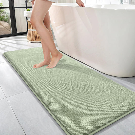 OLANLY Thick Memory Foam Bathroom Runner Rugs 47x17, Extra Soft Absorbent Long Bath Rug, Quick Dry, Non-Slip, Machine Washable Bath Mat for Bathroom, Tub and Shower, Home Decor Accessories, Sage Green