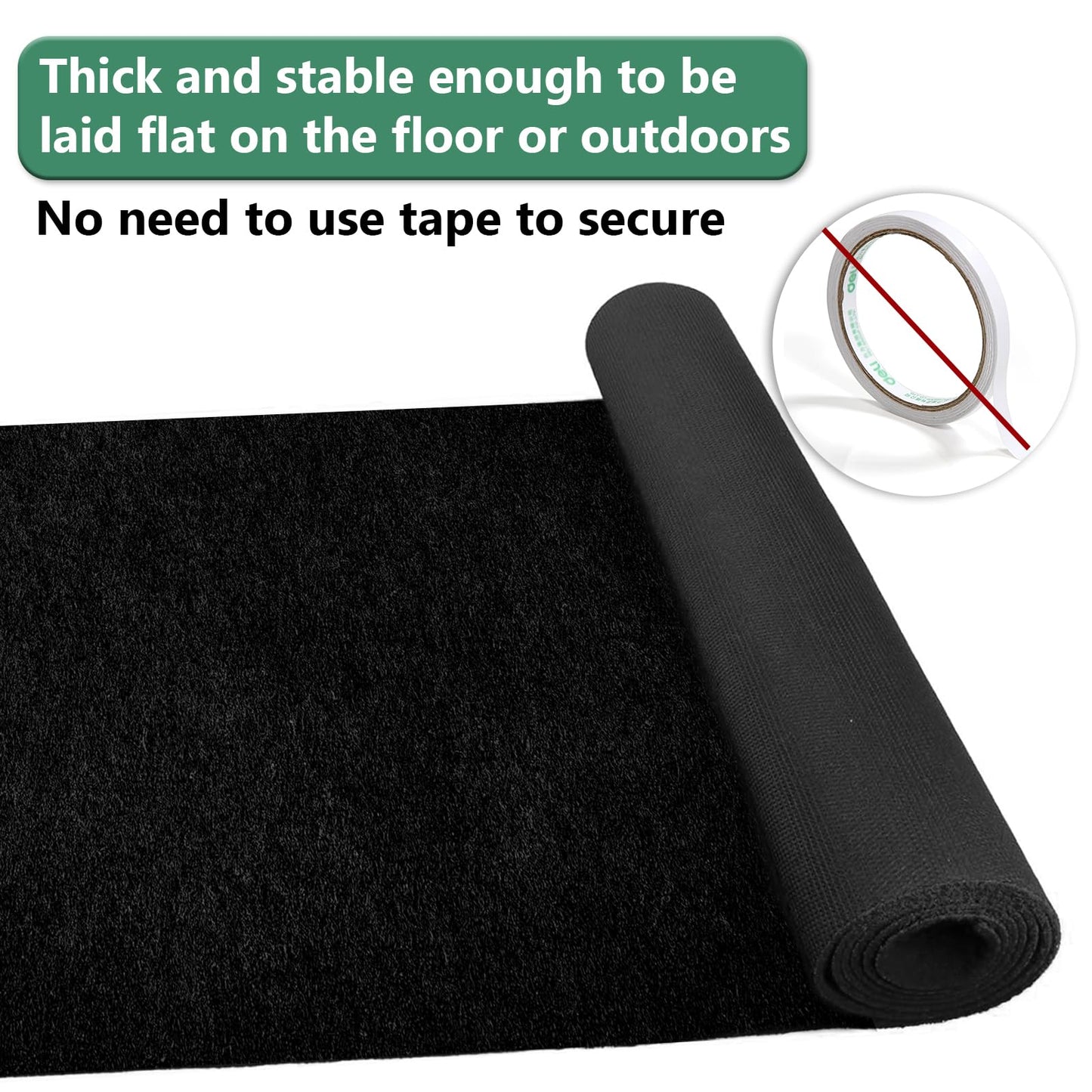 Black Carpet Runner Rug for Party and Event, Non-Slip TPR Rubber Backed Aisle Runway red Rug for Step, Proposal & Wedding Christmas Thanksgiving Decorations, Runway Rug for Prom(3 x 10ft, 450 GSM)