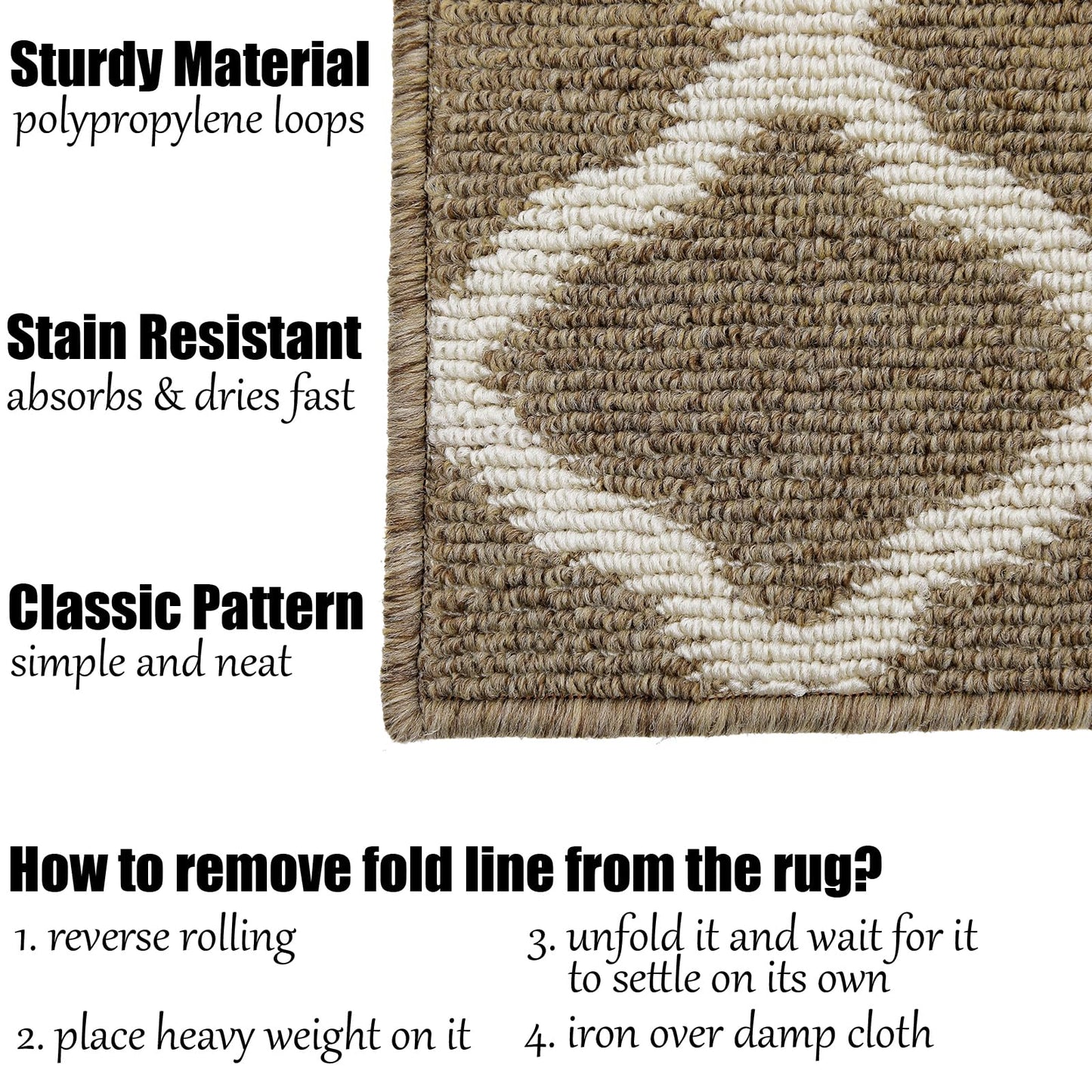 SHACOS Washable Runner Rug 20"x59" Non Slip Stain Resistant Dirt Trapper Rug Runner Floor Mat Carpet Runners for Entryway Kitchen Home Garage Office, Brown