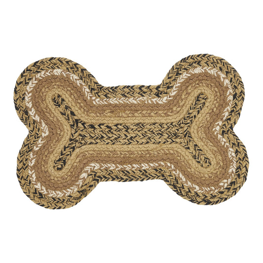 VHC Brands Kettle Grove, Bone Shape Indoor-Outdoor Rug, Recycled Polyester, Medium, Black, 15x23