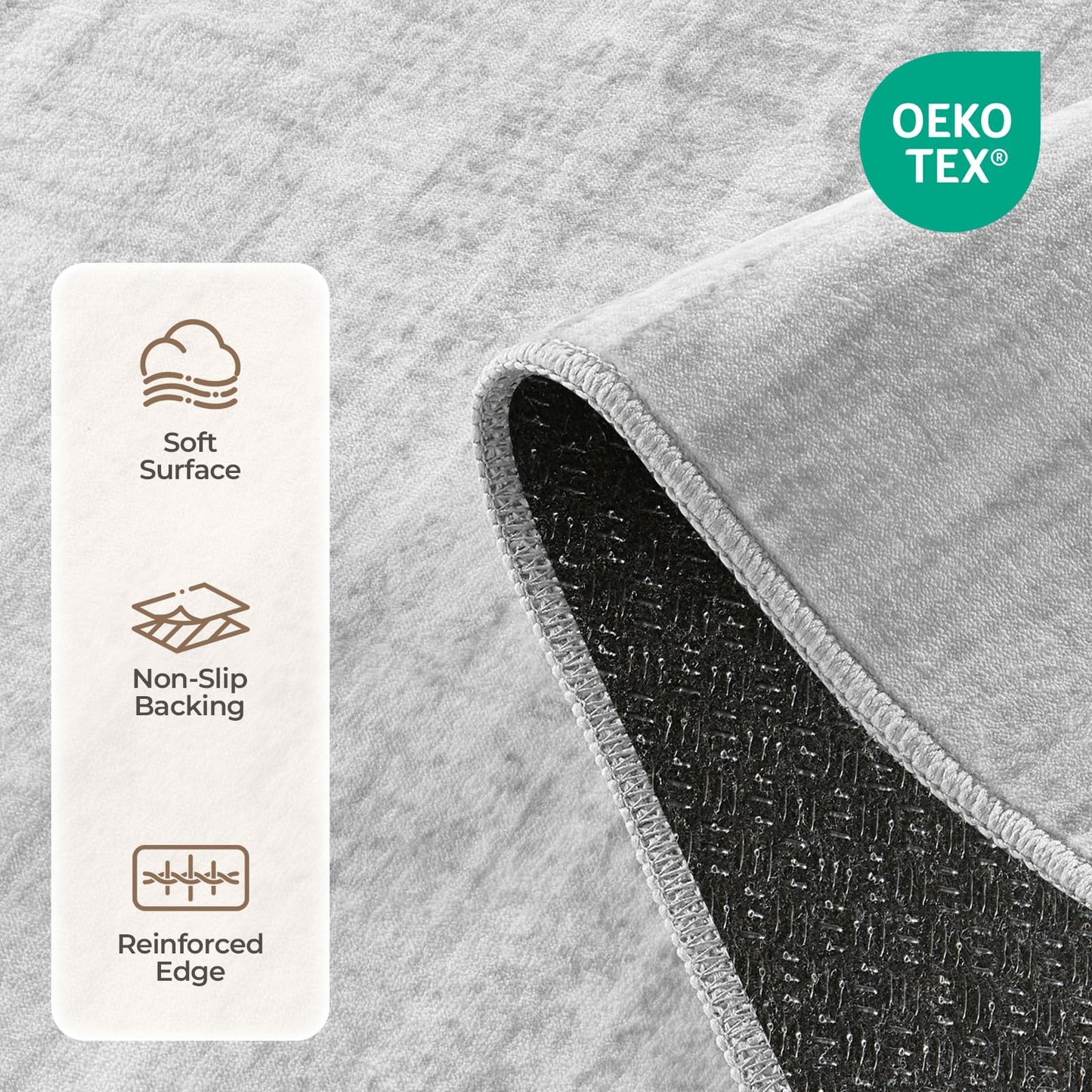 WITSHOCK Washable Rugs 8x10 Modern Area Rugs, Thin Rug for Living Bedroom Dining Room Nursery Kitchen Office, Wave Striped Rugs Indoor Carpet Soft Non Slip Stain Resistant Home Decor, Light Grey