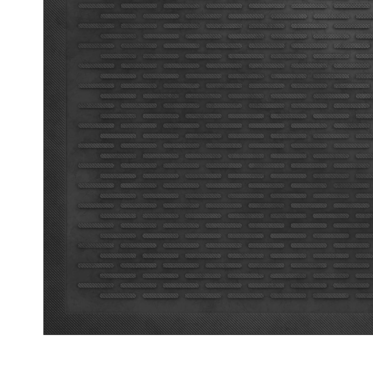 Ottomanson Waterproof Rubber Outdoor Doormat – Heavy-Duty Non-Slip Rubber Floor Mat with Ridge Scraper Pattern, All-Weather Front Door Entry Mat for Mud & Dirt Control – 24" x 36", Black