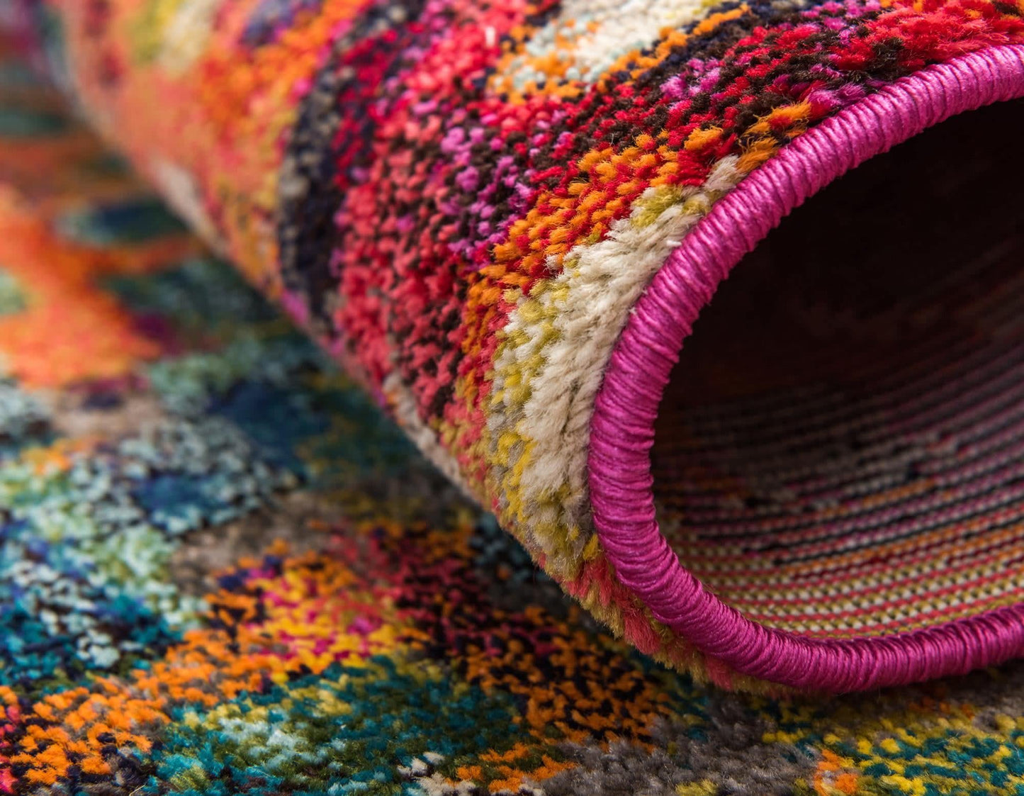 Unique Loom Jardin Collection Colorful, Vibrant, Abstract, Modern Area Rug (3' 3 x 5' 3 Oval, Multi/Blue)