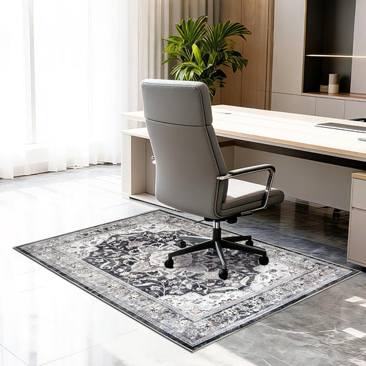 Office Chair Mat for Hardwood Tile Floor, 36"x48"Anti-Slip Under Desk Carpet Protector for Rolling Computer Chair Mat, Machine Washable Office Area Carpet (Chenille,Brown)