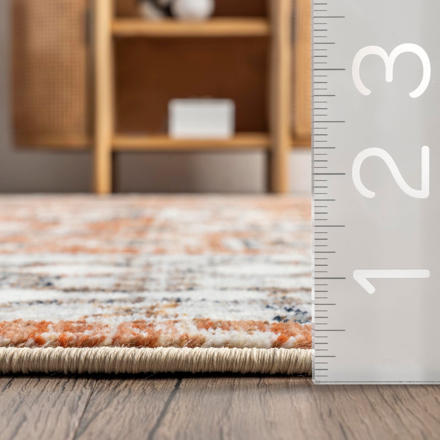 nuLOOM Fringed Performance Vanesa Rust/Ivory, 8' x 10'2", Oriental, Soft and Cozy, High Traffic, Stain Resistant, Easy Clean, Durable Area Rug for Bedroom, Living Room, Dining, Den, Entryway