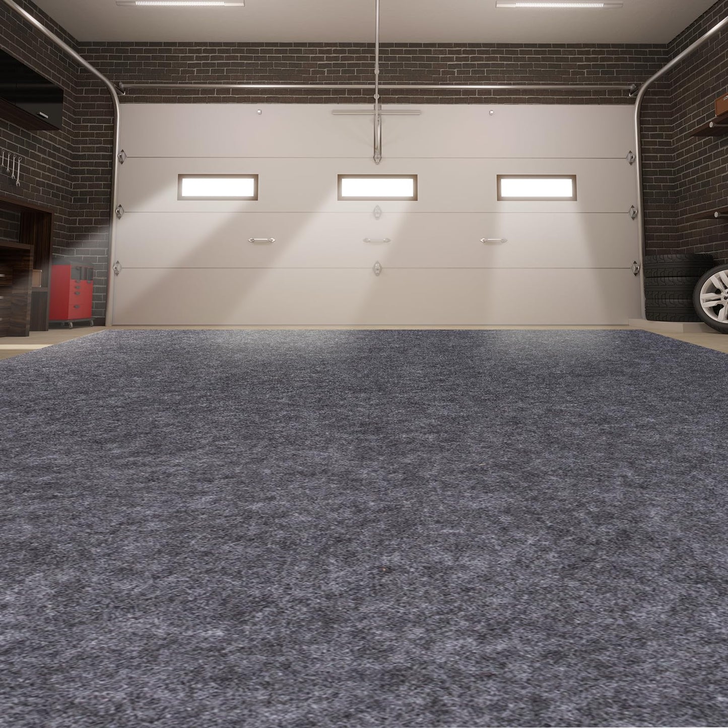 Garage Mats Oversize Garage Floor Paking Mat for Under Car, 8.8 x 22 Ft Non-Slip Gray Garage Flooring Carpets, Absorbent Oil Garage Parking Mat, Waterproof Mats