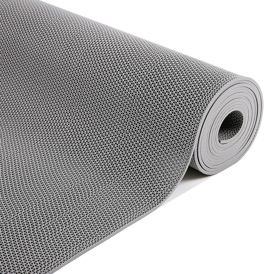 Thick PVC Drainage Floor Mat 3x10FT, Non Slip Flooring Mats Swimming Pool Bathroom Mat Anti-Fatigue Heavy Duty Commercial Floor Mats for Outdoor Balcony Garage Restaurant Sauna SPA, Grey