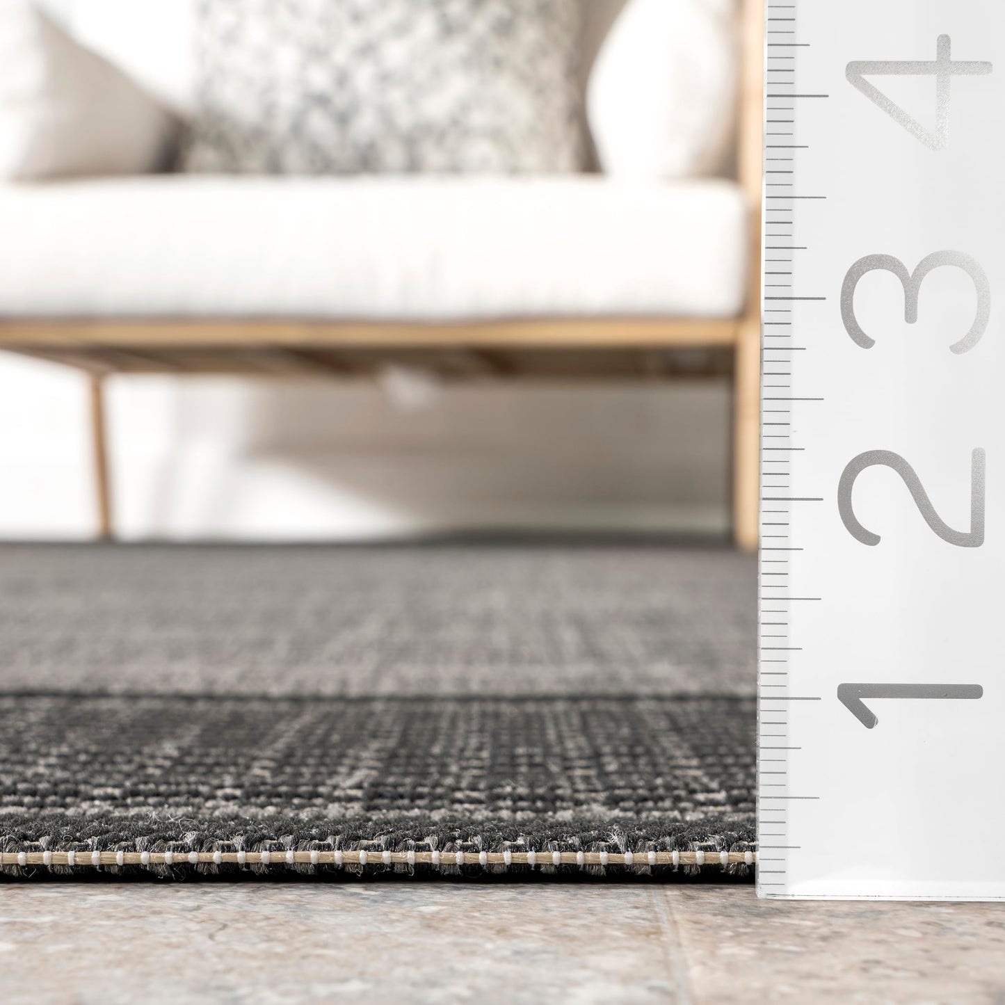 nuLOOM 3' x 5' Outdoor Performance Area Rug, OEKO-TEX Certified, Weather Resistant, High Traffic, Patio, Balcony, Outside, Gris Grey