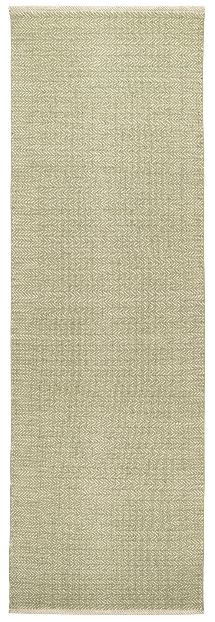 Dash & Albert Herringbone Sage Handwoven Cotton Rug, Runner-2.5 X 8 Feet, Green Geometric Pattern - Premium Luxury Hotel Quality Soft Breathable Hypoallergenic Machine Washable Easy Care All